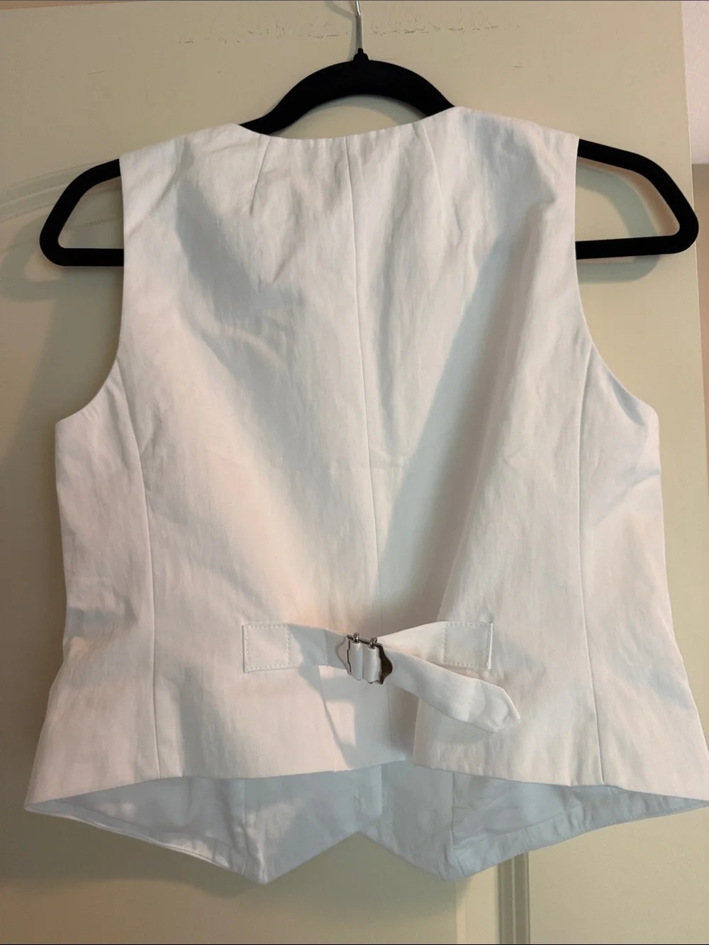 J. Crew White Button-Front Sleeveless Vest